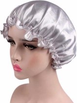 Slaapmuts - Haarverzorging - Dames slaapmuts - Soft Bonnet slaapmuts - Satijnen slaapmuts - Satijn bonnet - Zilver - Bonnet - Nachtmuts - Sleep cap – Zilver- 975