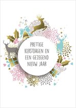 Christelijke kerstkaarten | Voordeelpakket | 10 kerstkaarten met enveloppen | Prettige kerstdagen - bal | MajesticAlly