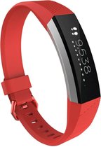 Siliconen Smartwatch bandje - Geschikt voor  Fitbit Alta / Alta HR siliconen bandje - rood - Maat: L - Horlogeband / Polsband / Armband
