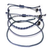 Chibuntu® - Grijze Armband Set Heren - Armbanden Set collectie - Mannen - Armband (sieraad) - One-size-fits-all