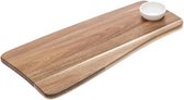 Tapasplank uit Italië - Borrel - Kaas - Presentatie - Serveer - Hapjes - Met melamine sausbakje - Acacia hout  - 49,7 X 24 X 1,5 cm