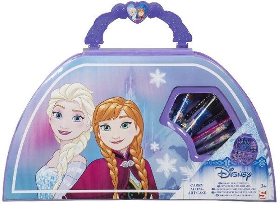 Frozen Coffret Tampons Et Coloriage – 5 Tampons, 10 Crayons, Autocollants – Mallette De Voyage – Cadeau Créatif Enfant
