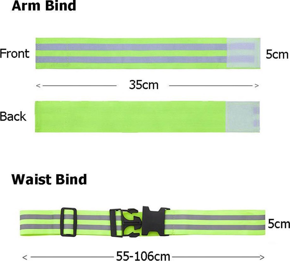 Bandes réfléchissantes Brassard élastique Bracelet Cheville Jambes