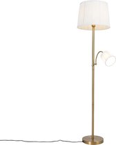 QAZQA retro - Klassieke Vloerlamp | Staande Lamp  met leeslamp - 1 lichts - H 1597 mm - Brons -  Woonkamer | Slaapkamer