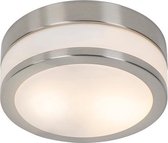 QAZQA flavi - Klassieke Plafondlamp voor badkamer - 2 lichts - Ø 230 mm - Zilver -