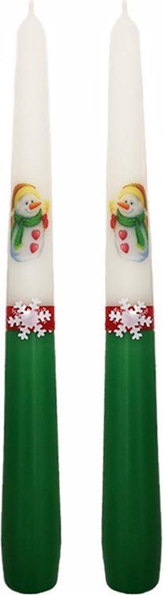 Kerstkaarsen, Kerst Groen set van 2 stuks