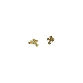 Aramat jewels ® - Oorbellen kruisje zweerknopjes chirurgisch staal goudkleurig 11mm x 9mm