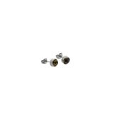Aramat jewels ® - Zweerknopjes kristal licht bruin chirurgisch staal zilverkleurig 7mm