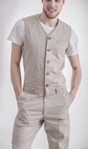 Jumpsuit heren - overall werkkleding stijl - designer overall volwassenen - beige kleur, 100% katoen, maat 187-192 L, valentijn cadeautje voor hem