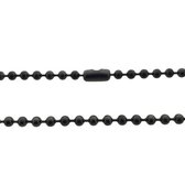 Bolletjes ketting zwart staal 60cm 5mm