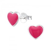 Aramat jewels ® - 925 sterling zilveren oorbellen hart pink