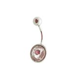 Navelpiercing chirurgisch staal transparant strass rond