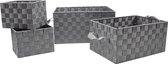 Opbergmand (Set van 4) - Manden - Lichtgrijs - 38/34/2x20cm