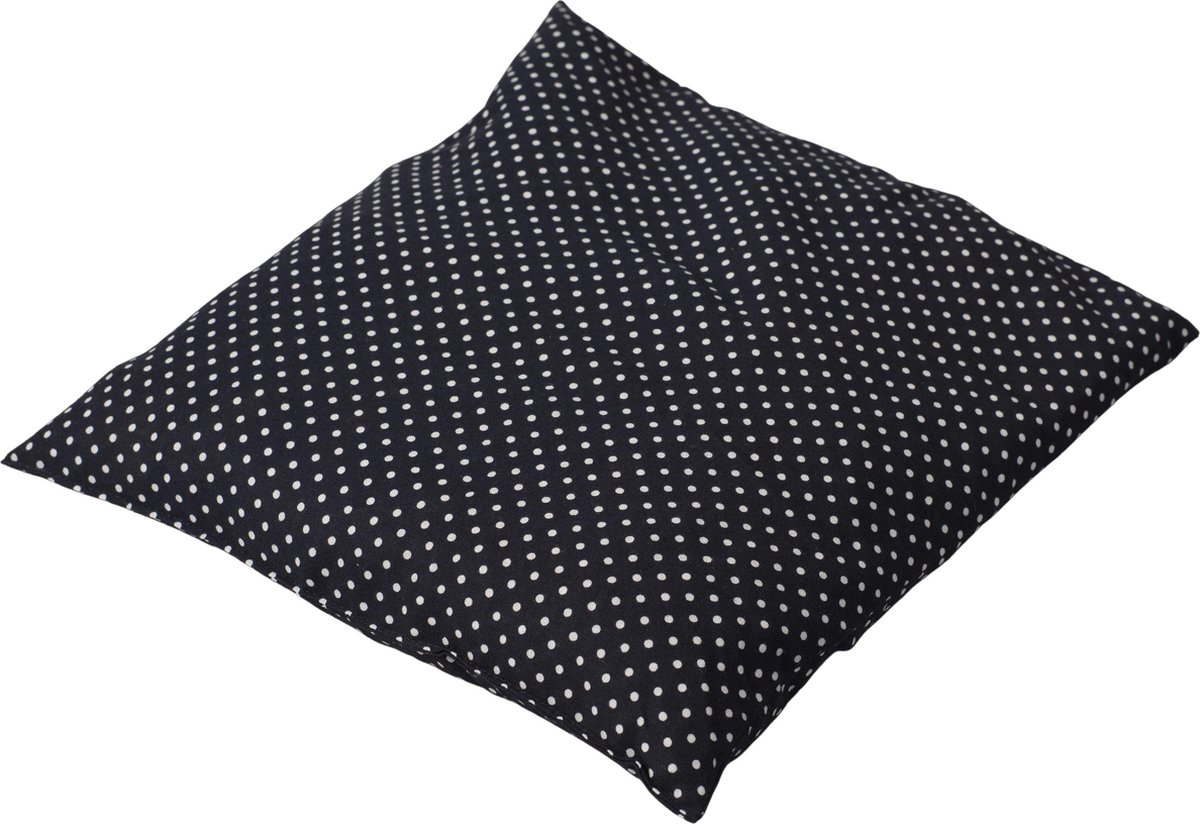 Goedkoopste Kersenpitkussen Classico - 25 x 27cm - Donker Blauw met Witte Bollen