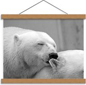 Schoolplaat – Knuffelende IJsberen - 40x30cm Foto op Textielposter (Wanddecoratie op Schoolplaat)