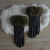 Yoonz - handschoenen met bondje - touchscreen handschoenen - one size - groen