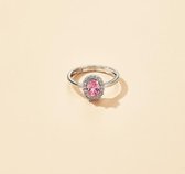 Ring met roze steen | zilver gekleurd