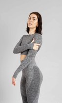 Aesthetic Wolf Pulse Seamless Crop Top Dames - Grijs - Maat M