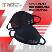 Set van 2 Rotterdamse Mondkapjes - Maat L (volwassenen) - Niet-Medisch - Wasbaar - Herbruikbaar - Rotterdam - Feyenoord - Cadeau