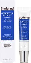 Biodermal Sensitive Balance Oog Gel-Crème, 15 ml - Oogcrème met Prebiotica, Ondersteunt de huidbalans, Hydrateert en Kalmeert, Milde formule voor rond de ogen, 0% Parfum, 0% Kleurstof en 0% Alcohol, voor Gevoelige huid