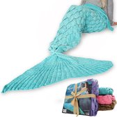 MikaMax Zeemeermin Deken - Plaid - Zeemeermin Staart - Mermaid Blanket - Aqua - 1.95 M