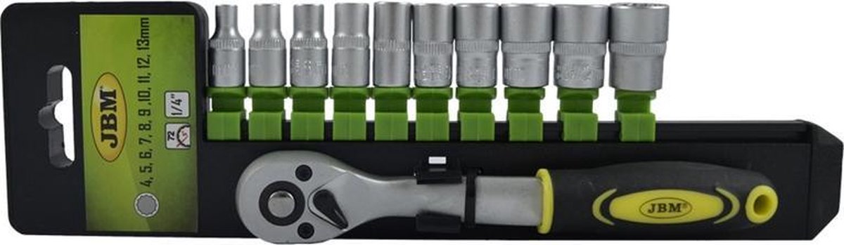 JBM Tools | 1/4" 72 tanden ratel met 12-punt sockets