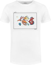 Collect The Label - Vogel Kunst T-shirt - Wit - Unisex - M
