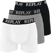 Replay boxershorts 3pack wit grijs zwart 1101102V002N174, maat XL