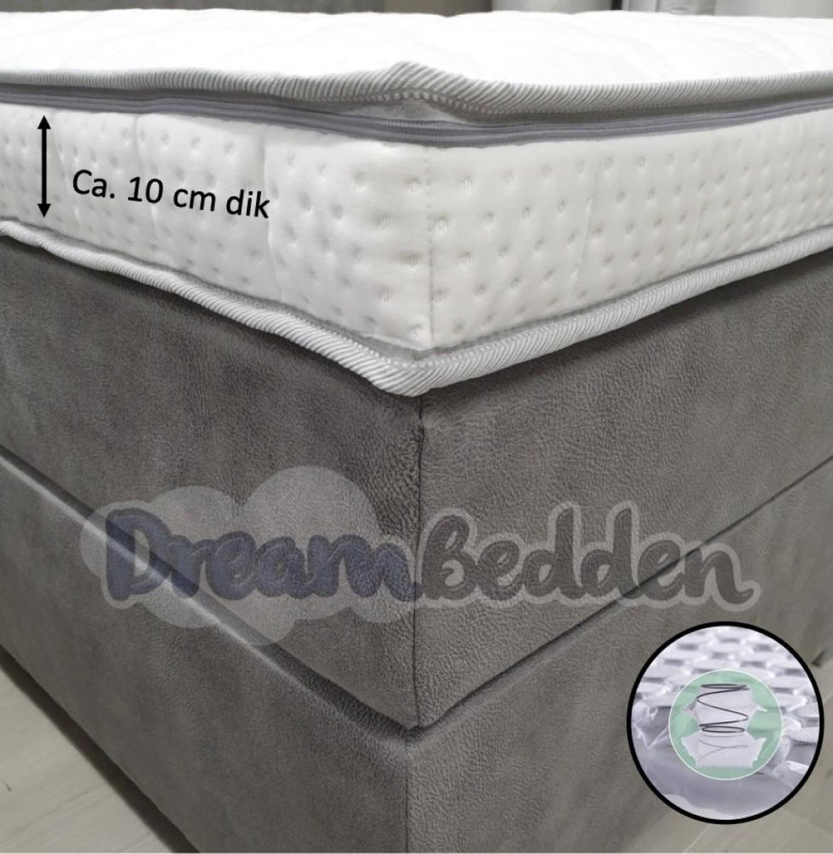Bamboo Micropocketvering Topper 140x210 HR55 schuim ca. 12 cm dik Medium. wit