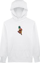 Pineapple Pizza Hoodie - Wit - Heren - Vrouw - Unisex - XLarge - 100% Organisch Katoen