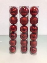 Kerstballen - rood - 18st.