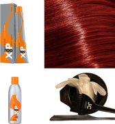 XP100 haarverf pakket kleur 8.66  Lichtblond & Rood intensief (1x 100ML) met 9% waterstof ( 1x 250ML) incl verfbakje, kwast, maatbeker, puntkam en handschoenen