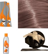 XP100 haarverf pakket kleur 9.72  Zeer lichtblond & Bruin & Violet (1x 100ML) met 6% waterstof ( 1x 250ML) incl verfbakje, kwast, maatbeker, puntkam en handschoenen