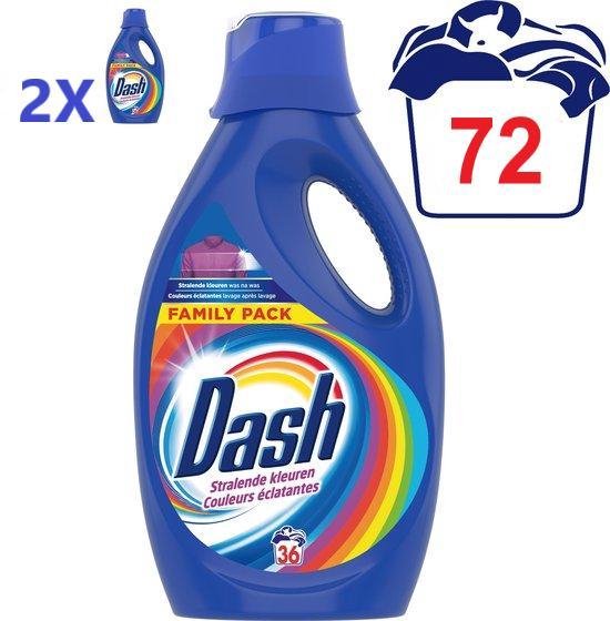 Dash Wasmiddel Vloeibaar Stralende Kleuren - 72 Wasbeurten - 2 x 1,98L