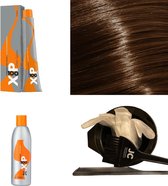 XP100 haarverf pakket kleur 6.31  Donkerblond & Goud & As (1x 100ML) met 6% waterstof ( 1x 250ML) incl verfbakje, kwast, maatbeker, puntkam en handschoenen