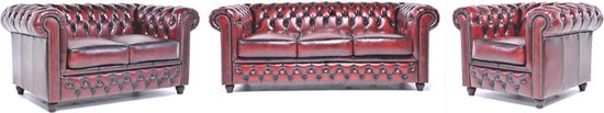 Chesterfield Original Antique Red 1 + 2 + 3 places