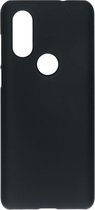 Effen Backcover Motorola One Vision hoesje - Zwart