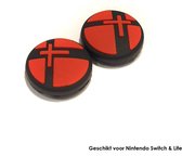 Thumb Grips | Thumb Sticks | Gaming Thumbsticks | Geschikt voor Nintendo Switch & Lite | 1 Set = 2 Thumbgrips | Shield | Rood/Zwart