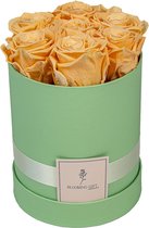 Flowerbox longlife rozen | GREEN | Medium | Bloemenbox | Longlasting roses PEACH| Rozen | Roses | Flowers