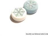 Thumb Grips | Thumb Sticks | Gaming Thumbsticks | Geschikt voor Nintendo Switch & Lite | 1 Set = 2 Thumbgrips | Sneeuwvlokje | Wit/Blauw