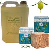 Bio persoonlijke hygiëne  VOORDEEL pakket. Biologisch ecologisch. Finigrana Aleppo zeepstukken, vloeibare zeep.