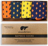 Gift Box Bamboe Sokken Orange and Yellow Edition (4 pairs)