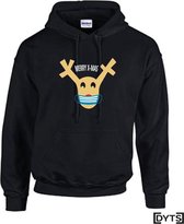 Hoodie | Kerst | 2020 | Rendier met mondkapje | Kids - XL 12/14(47cm)