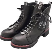 La Pèra Leren Veterboots Cassido Zwart met redline op zool Enkellaarsjes Dames - Maat 37