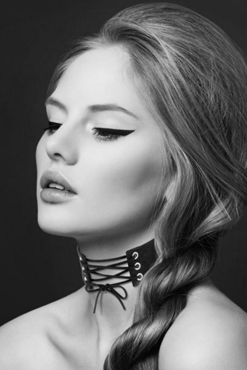 Goedkoopste Bijoux Pour Toi - Halsband - Fetish Choker Met Veters - Zwart