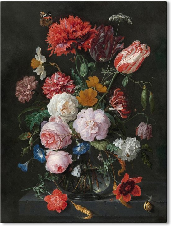 Schilderij op canvas - Stilleven met Bloemen - Jan Davidsz de Heem - 40x60cm