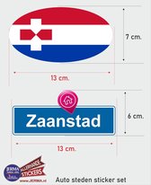 Zaanstad steden vlaggen auto stickers set van 2 stickers