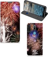 Etui Smartphone Cadeau de Noël Etui portefeuille Nokia 2.4 Fireworks