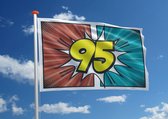 Verjaardagsvlag: '95' - 70x100 cm