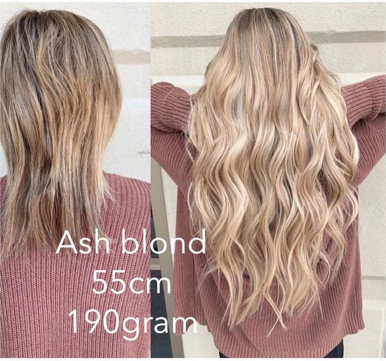 In Extensions 55cm extra dik&vol 190gram ash blond haar |